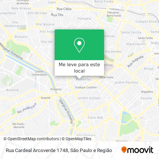 Rua Cardeal Arcoverde 1748 mapa