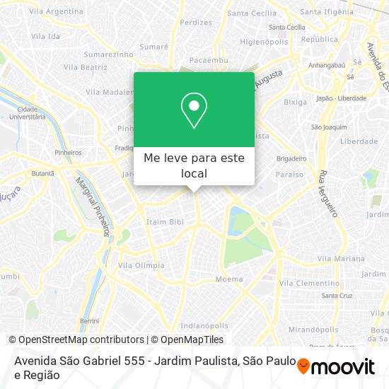 Avenida São Gabriel 555 - Jardim Paulista mapa
