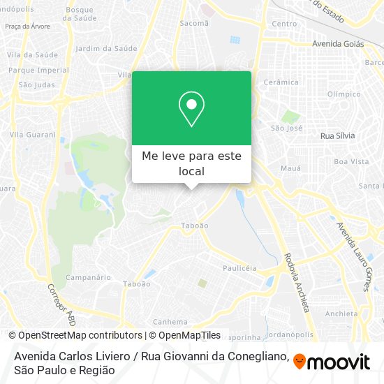 Avenida Carlos Liviero / Rua Giovanni da Conegliano mapa