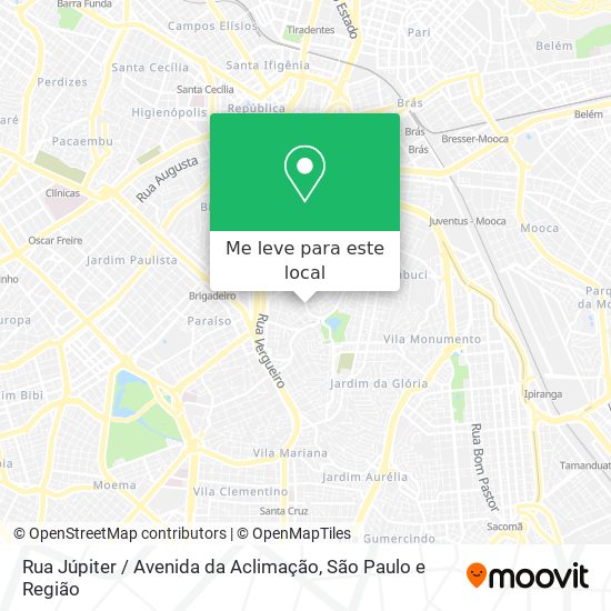 Rua Júpiter / Avenida da Aclimação mapa