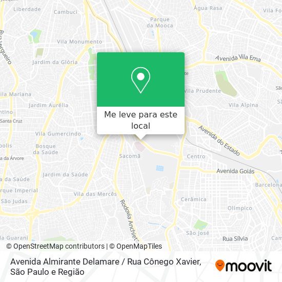 Avenida Almirante Delamare / Rua Cônego Xavier mapa