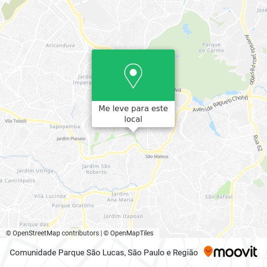 Comunidade Parque São Lucas mapa
