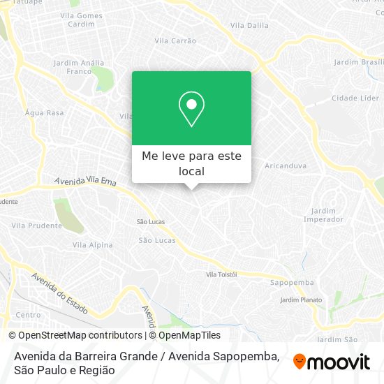 Avenida da Barreira Grande / Avenida Sapopemba mapa