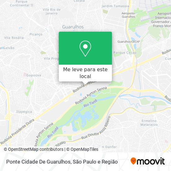 Ponte Cidade De Guarulhos mapa