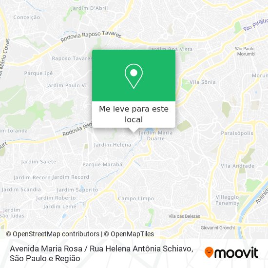 Avenida Maria Rosa / Rua Helena Antônia Schiavo mapa