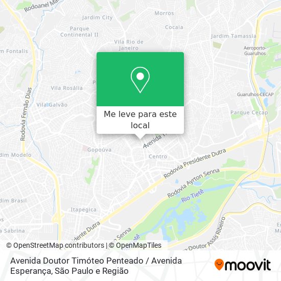 Avenida Doutor Timóteo Penteado / Avenida Esperança mapa