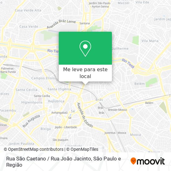 Rua São Caetano / Rua João Jacinto mapa