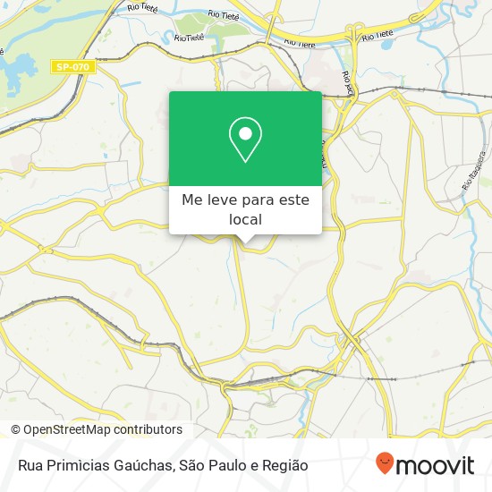 Rua Primìcias Gaúchas mapa