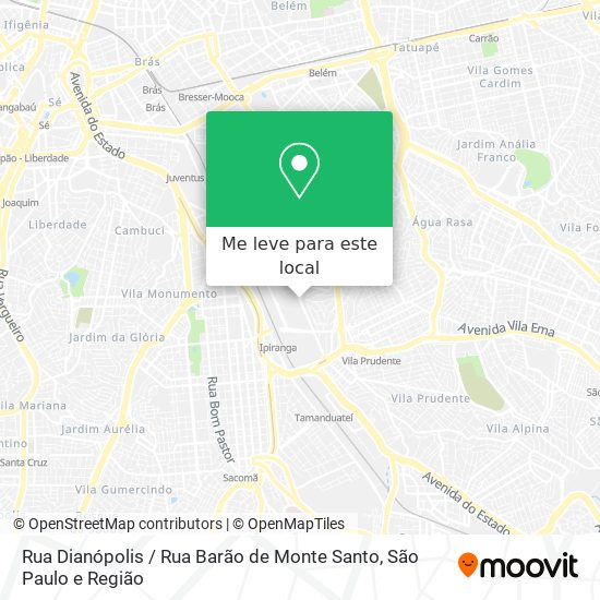Rua Dianópolis / Rua Barão de Monte Santo mapa