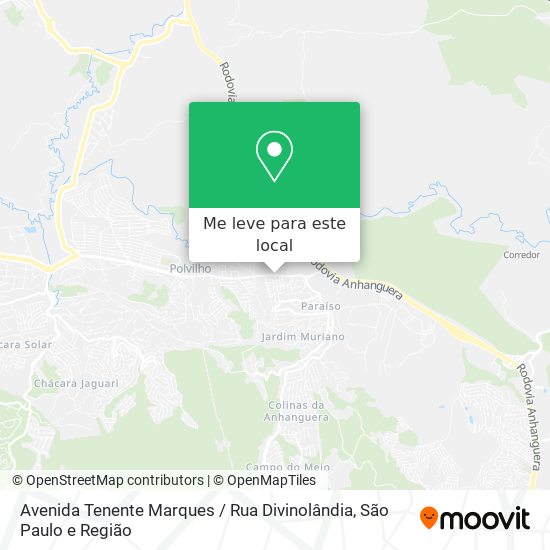 Avenida Tenente Marques / Rua Divinolândia mapa