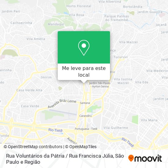 Rua Voluntários da Pátria / Rua Francisca Júlia mapa