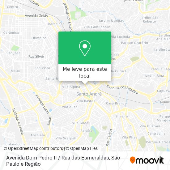 Avenida Dom Pedro II / Rua das Esmeraldas mapa