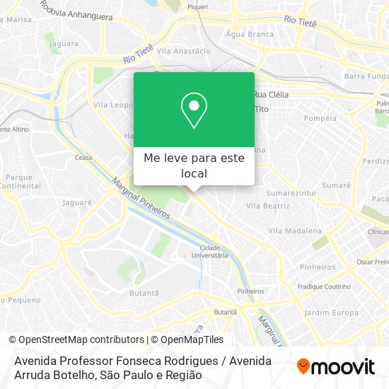 Avenida Professor Fonseca Rodrigues / Avenida Arruda Botelho mapa