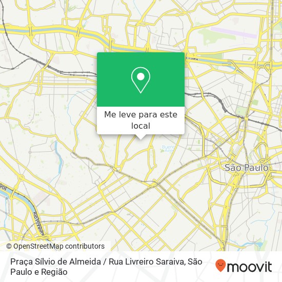 Praça Sílvio de Almeida / Rua Livreiro Saraiva mapa