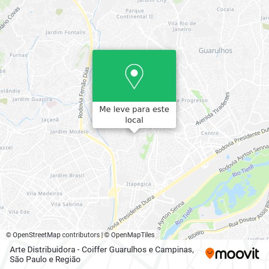 Arte Distribuidora - Coiffer Guarulhos e Campinas mapa