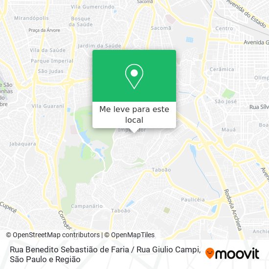 Rua Benedito Sebastião de Faria / Rua Giulio Campi mapa