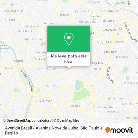 Avenida Brasil / Avenida Nove de Julho mapa