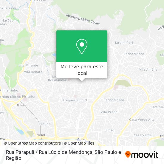 Rua Parapuã / Rua Lúcio de Mendonça mapa