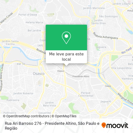 Rua Ari Barroso 276 - Presidente Altino mapa