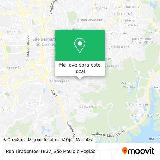 Rua Tiradentes 1837 mapa