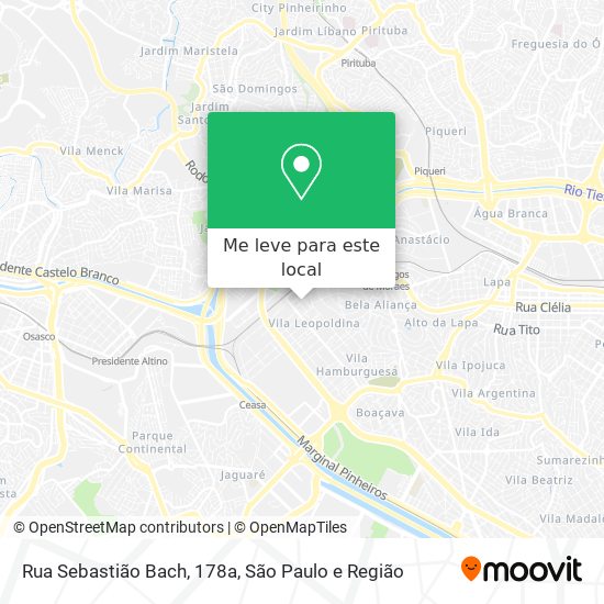Rua Sebastião Bach, 178a mapa