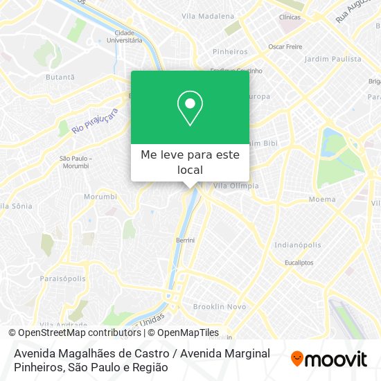 Avenida Magalhães de Castro / Avenida Marginal Pinheiros mapa