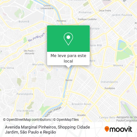 Avenida Marginal Pinheiros, Shopping Cidade Jardim mapa