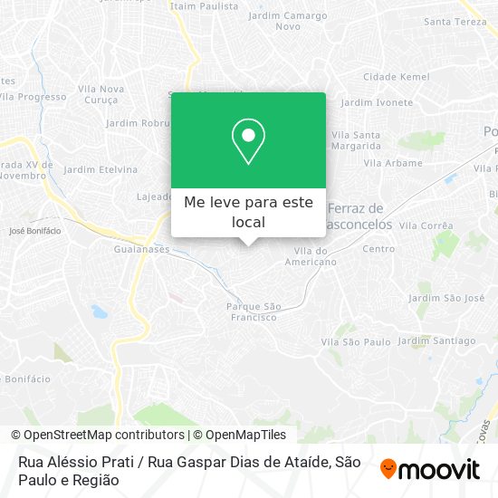 Rua Aléssio Prati / Rua Gaspar Dias de Ataíde mapa