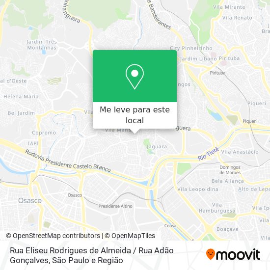 Rua Eliseu Rodrigues de Almeida / Rua Adão Gonçalves mapa