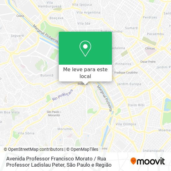 Avenida Professor Francisco Morato / Rua Professor Ladislau Peter mapa
