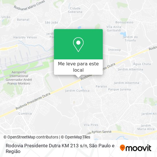 Rodovia Presidente Dutra KM 213 s / n mapa