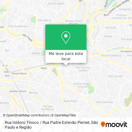 Rua Isidoro Tinoco / Rua Padre Estevão Pernet mapa