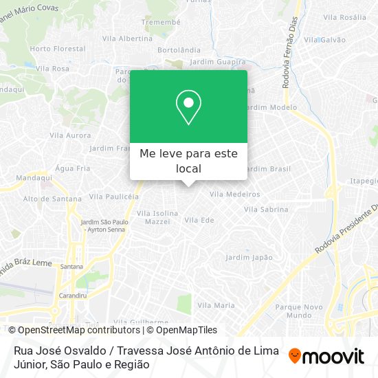 Rua José Osvaldo / Travessa José Antônio de Lima Júnior mapa