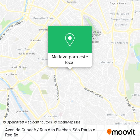 Avenida Cupecê / Rua das Flechas mapa