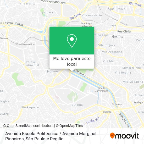 Avenida Escola Politécnica / Avenida Marginal Pinheiros mapa