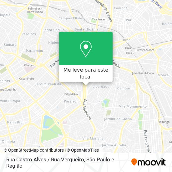 Rua Castro Alves / Rua Vergueiro mapa