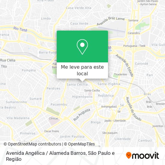 Avenida Angélica / Alameda Barros mapa