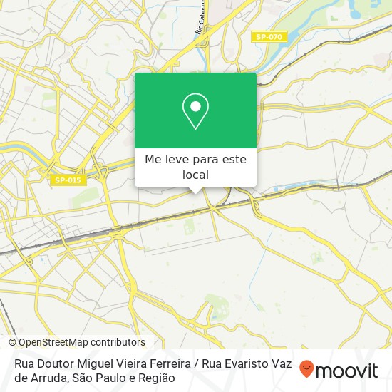 Rua Doutor Miguel Vieira Ferreira / Rua Evaristo Vaz de Arruda mapa