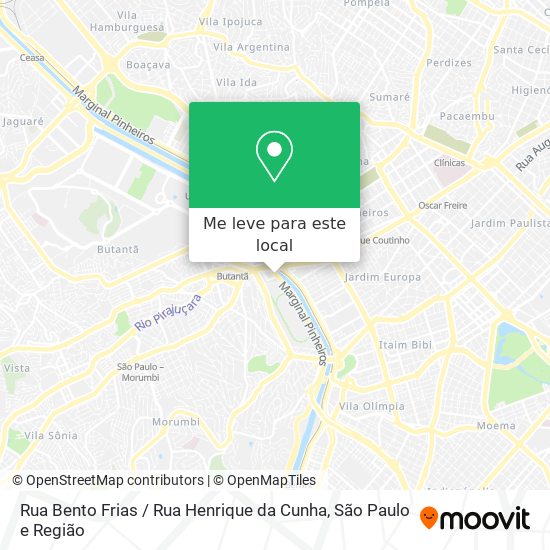 Rua Bento Frias / Rua Henrique da Cunha mapa