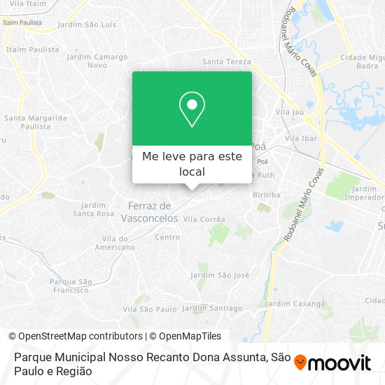 Parque Municipal Nosso Recanto Dona Assunta mapa