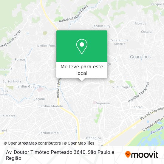 Av. Doutor Timóteo Penteado 3640 mapa