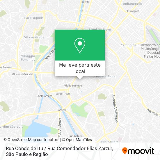 Rua Conde de Itu / Rua Comendador Elias Zarzur mapa
