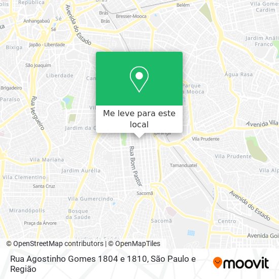 Rua Agostinho Gomes 1804 e 1810 mapa