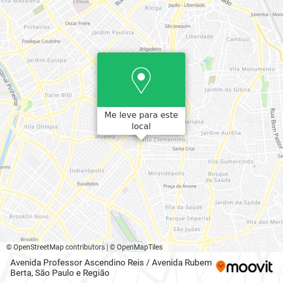 Avenida Professor Ascendino Reis / Avenida Rubem Berta mapa