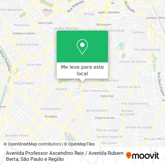 Avenida Professor Ascendino Reis / Avenida Rubem Berta mapa