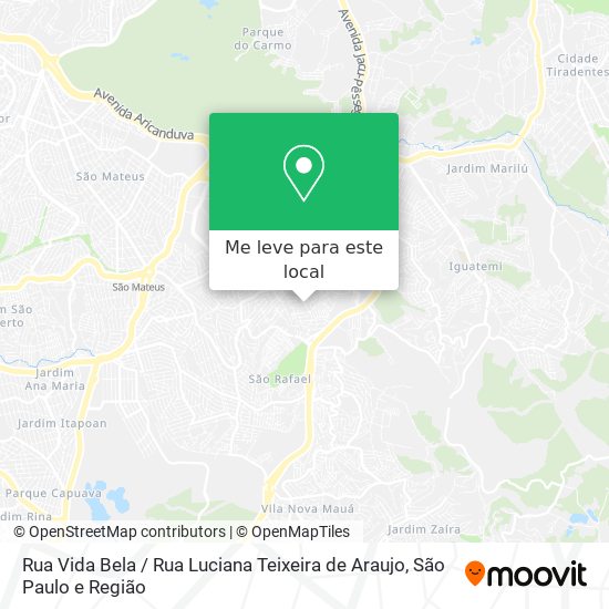 Rua Vida Bela / Rua Luciana Teixeira de Araujo mapa