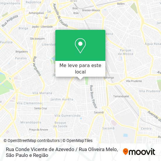 Rua Conde Vicente de Azevedo / Rua Oliveira Melo mapa
