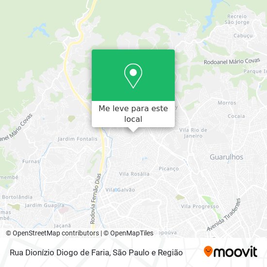 Rua Dionízio Diogo de Faria mapa