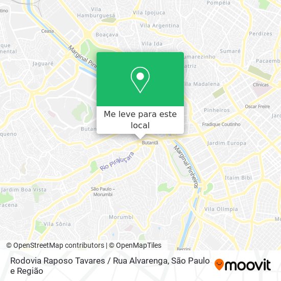 Rodovia Raposo Tavares / Rua Alvarenga mapa