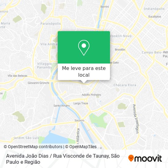 Avenida João Dias / Rua Visconde de Taunay mapa